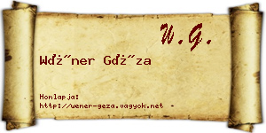 Wéner Géza névjegykártya