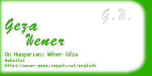 geza wener business card