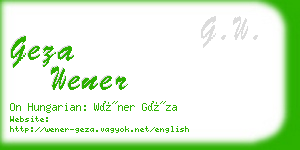 geza wener business card